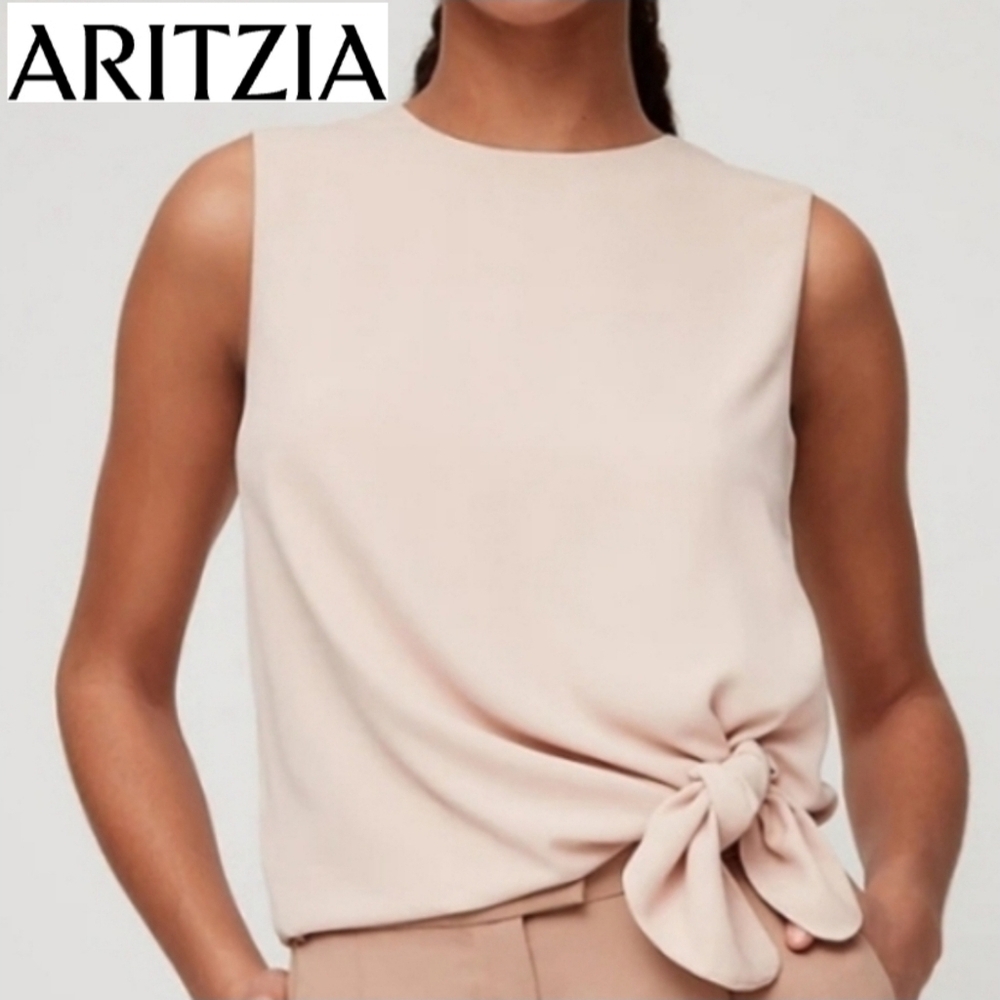 🇨🇦 Aritzia Babaton Dusty Rose Sleeveless Chiffon Hopkins Blouse